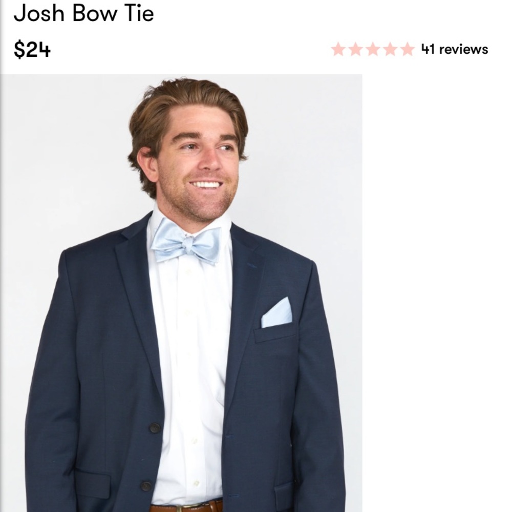 Show Me Your Mumu Josh Bow Tie Steel Blue Solid